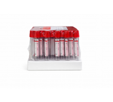 Пробірка вакуумна для збору крові "RAD FARM", 6мл, Без наповнення, 13х100мм, стерильна, з червоною кришкою, IVD