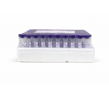 Пробірка для забору капілярної крові "RAD FARM", 0,2мл, ПП, 8х45мм, з капіляром, з бузковою кришкою, IVD