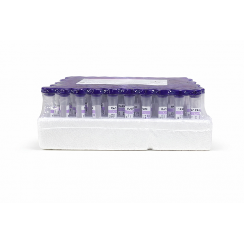 Пробірка для забору капілярної крові "RAD FARM", 0,2мл, ПП, 8х45мм, з капіляром, з бузковою кришкою, IVD