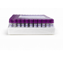 Пробірка для забору капілярної крові "RAD FARM", 0,5мл, ПП, 8х45мм, без капіляра, з бузковою кришкою, IVD