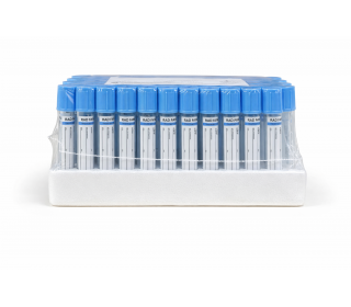 Пробірка вакуумна для збору крові "RAD FARM", 2,7мл, Натрій цитрат 3,2%, 13х75мм, стерильна, з блакитною кришкою, IVD