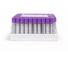 Пробірка вакуумна для збору крові "RAD FARM", 2мл, K2 ЕДТА, 13х75мм, стерильна, з бузковою кришкою, IVD