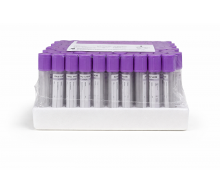 Пробірка вакуумна для збору крові "RAD FARM", 2мл, K2 ЕДТА, 13х75мм, стерильна, з бузковою кришкою, IVD