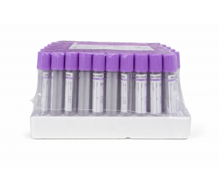 Пробірка вакуумна для збору крові "RAD FARM", 2мл, K3 ЕДТА, 13х75мм, стерильна, з бузковою кришкою, IVD