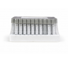 Пробірка вакуумна для збору крові "RAD FARM", 2мл, Натрій Фторід К2 оксалат, 13х75мм, стерильна, з сірою кришкою, IVD