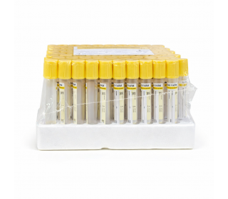 Пробірка вакуумна для збору крові "RAD FARM", 3,5мл, Гель + Активатор згортання, 13х75мм, стерильна, з жовтою кришкою, IVD