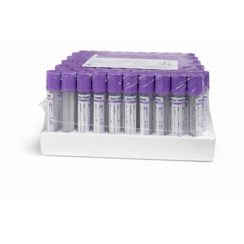 Пробирка вакуумная для сбора крови "RAD FARM", 3мл, K3 ЭДТА, 13х75мм, стерильная, с сиреневой крышкой, IVD