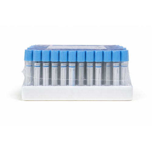 Пробірка вакуумна для збору крові "RAD FARM", 4,5мл, Натрій цитрат 3,2%, 13х100мм, стерильна, з блакитною кришкою, IVD