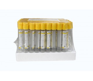 Пробірка вакуумна для збору крові "RAD FARM", 5мл, Гель + Активатор згортання, 13х100мм, стерильна, з жовтою кришкою, IVD