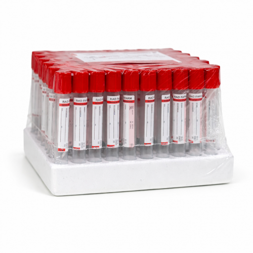 Пробірка вакуумна для збору  крові "RAD FARM", 6мл, Активатор згортання, 13х100мм, стерильна, з червоною кришкою, IVD