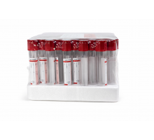 Пробірка вакуумна для збору крові "RAD FARM", 9мл, Без наповнення, 16х100мм, стерильна, з червоною кришкою, IVD