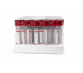 Пробірка вакуумна для збору крові "RAD FARM", 9мл, Без наповнення, 16х100мм, стерильна, з червоною кришкою, IVD