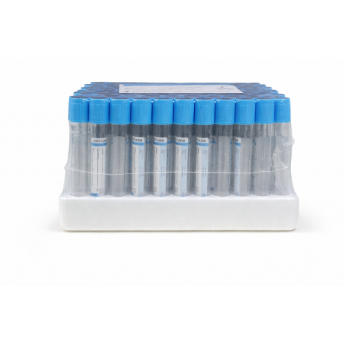 Пробірка вакуумна для збору крові "RAD FARM", 9мл, Натрій цитрат 3,8%, 16х100мм, стерильна, з блакитною кришкою, IVD